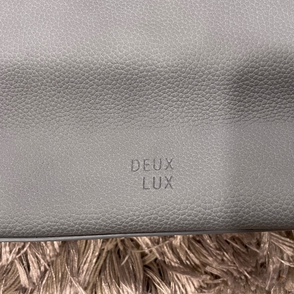 Deux Lux Raw Leather Tote Large Light Blue NEW - Picture 7 of 8